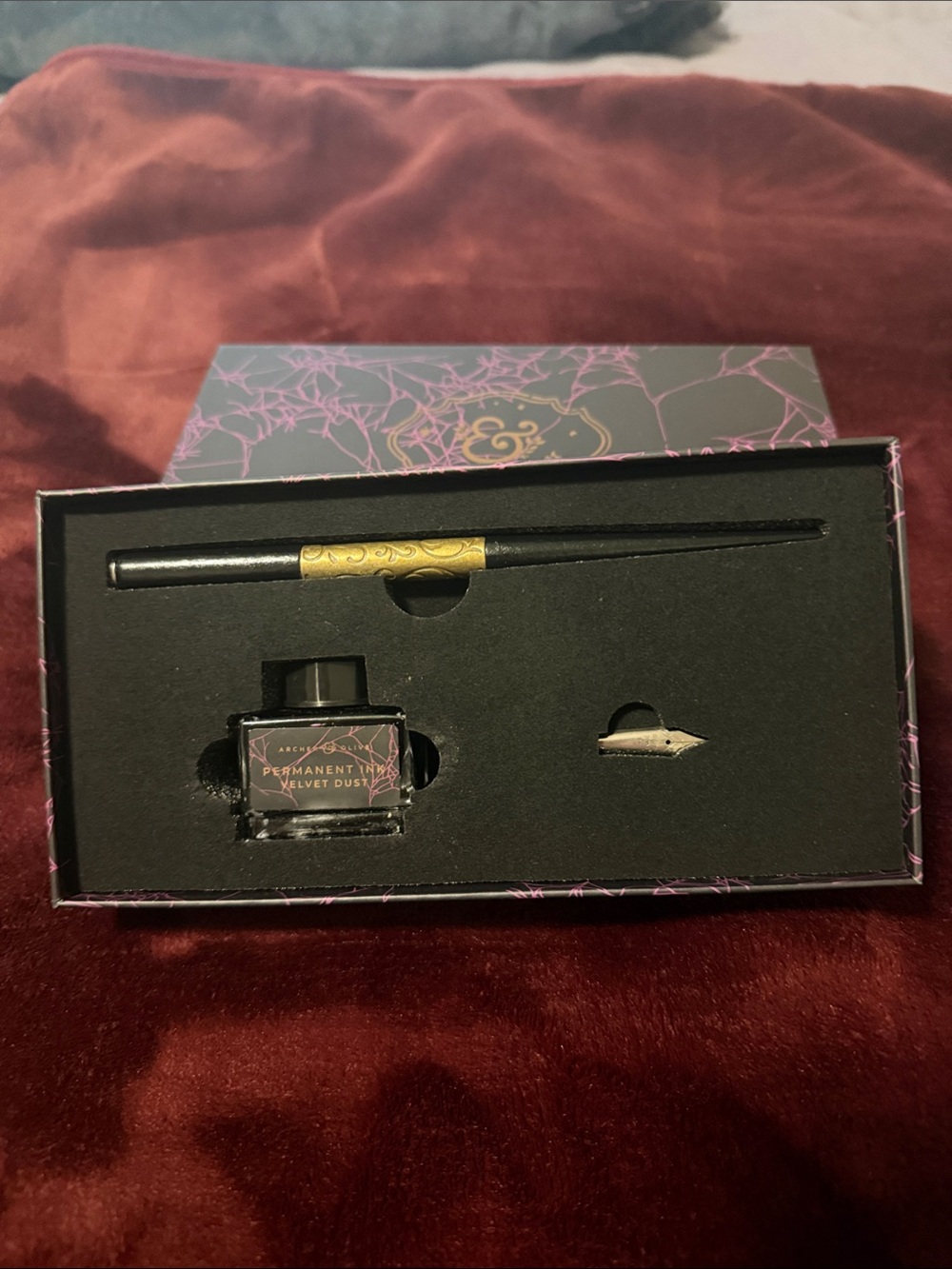 Archer & Olive Calligraphy Dip Pen Set with Velvet Dust Ink - Black